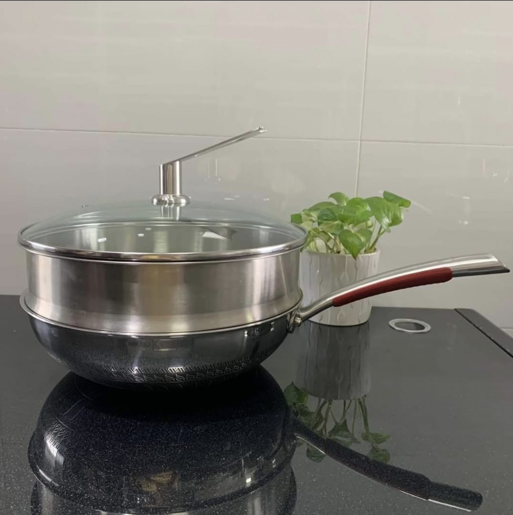 30cm Wok 316 Stainless Steel Hokey
