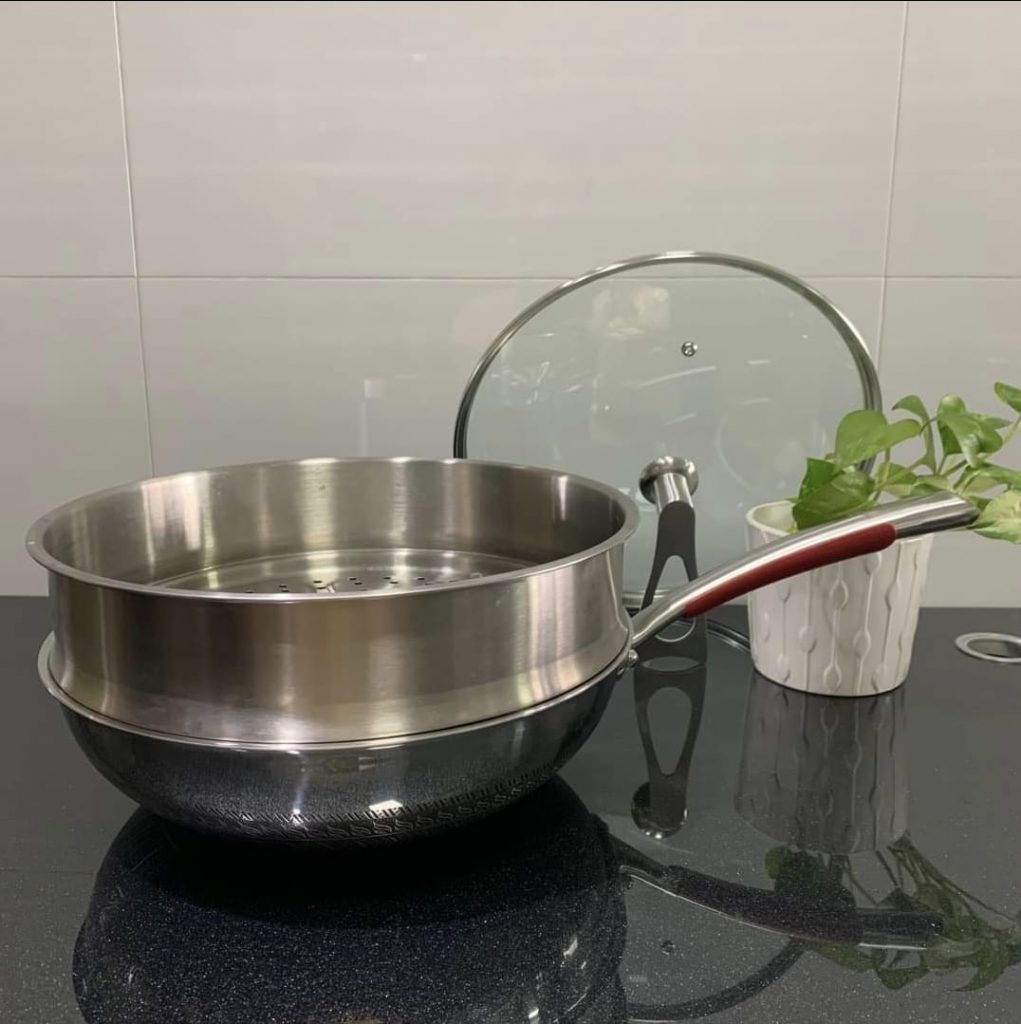 30cm Wok 316 Stainless Steel Hokey