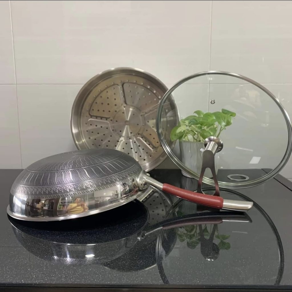 30cm Wok 316 Stainless Steel Hokey